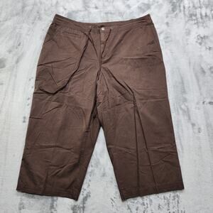 Vintage 90s Basic Editions Pants Womens XL Brown Cotton Crop‎ Capri Drawstring